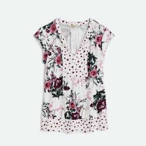 Floral V-Neck Women's Top sized Medium